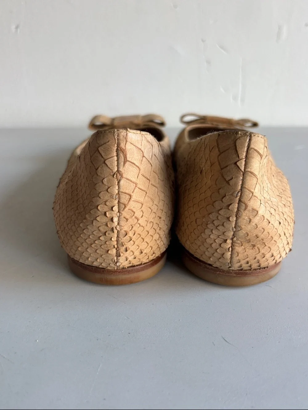 Stuart Weitzman Beige Textured Loafers